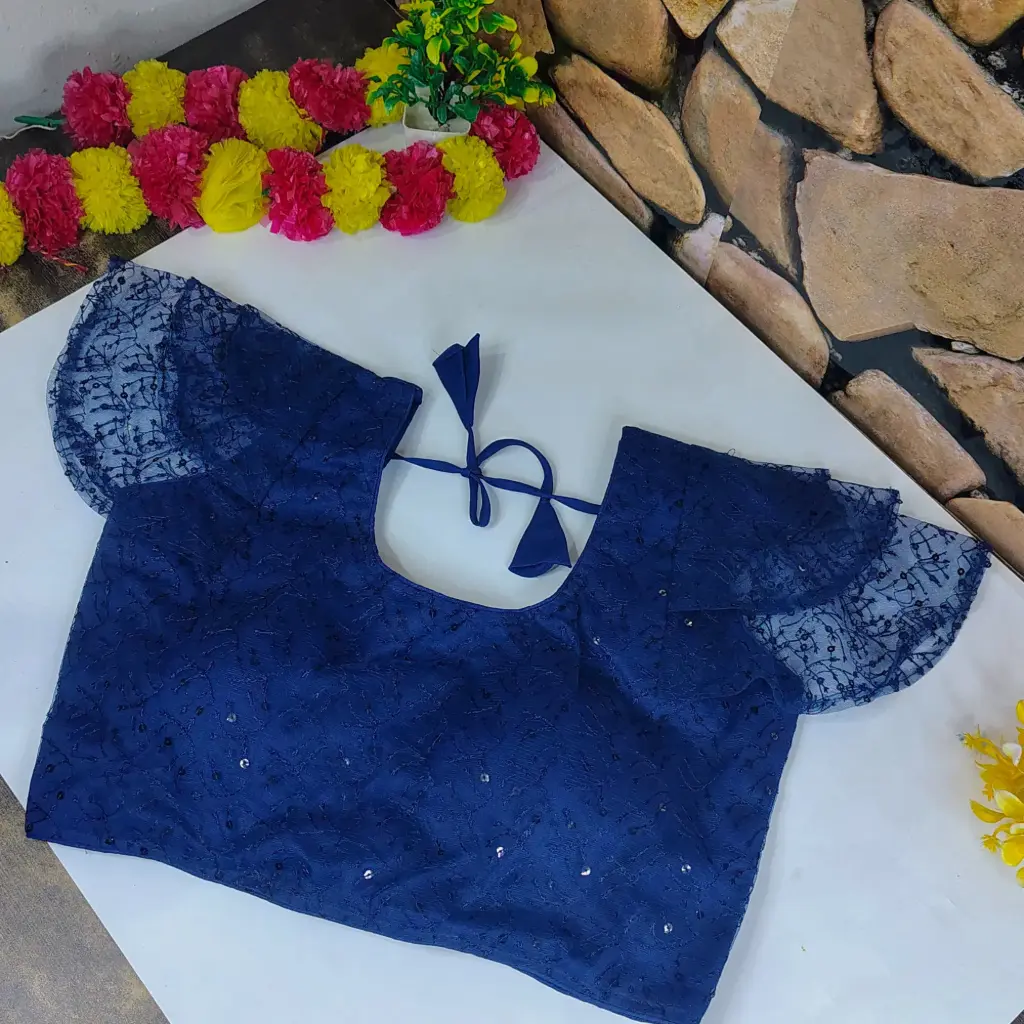 Designer Celebration Blouse with Wing Sleeves